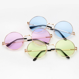 Lunettes de soleil rondes pour hommes, bon marché, verres colorés et rétro personnalisés, accessoire d'océan, - Product Image 1