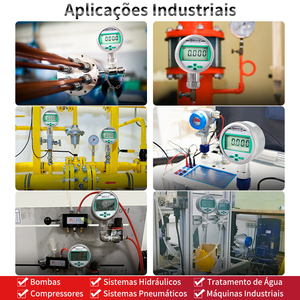 Manomètre numérique avec calibrateur LCD 100 bar 15000 psi pour eau, gaz, air, huile (haut et bas débit) - Product Image 5