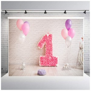 Toile de fond d'anniversaire de dessin animé bon marché et peu coûteuse pour les décorations de fête d'anniversaire des enfants de 1, 2 et 3 ans, décoration de bannière pour baby shower. - Product Image 6