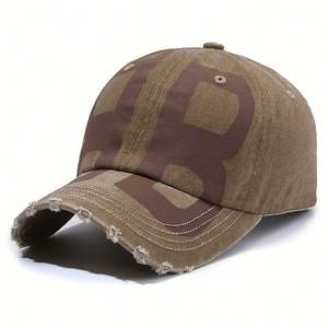 Wholesale Custom Print Logo Unstructured Cotton Dad Hats <b>Vintage</b> Distressed Brim Hats Washed Baseball <b>Caps</b> Customized - Product Image 3