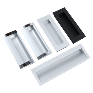 Recessed Cabinet Handle, Hidden Wardrobe Pull, Aluminum Alloy Handle, <strong>Black</strong> Flush Mount Handle, Minimalist Furniture Hardware - Product Image 1