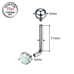 Barre courbée en titane de qualité implantable 14G avec <span class=keywords><strong>opale</strong></span> incrustée pour piercing génital Christina Venus VCH - Bijou de piercing corporel privé - Product Image 2