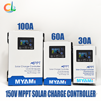 Contrôleur de charge solaire MPPT 100A max 150V avec écran LCD pour système solaire hors réseau, sortie 12V/24V/48V, prix usine