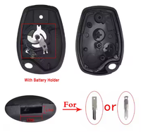 Coque de clé de voiture 2 boutons télécommande ABS Embryo VAC102/HU136T de remplacement avec puce 4A noire OEM pour