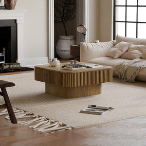 Modern Square Coffee <b>Table</b> with Storage Wood Material for Living Room and Hotel Use - Product Image 3