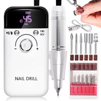 Lime à ongles électrique rechargeable professionnelle 45000 tr/min pour le retrait du gel acrylique, le polissage, kit de manucure et pédicure pour la maison et le salon