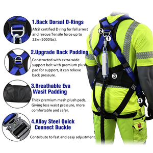 ANSI certificata cintura di sicurezza completa per il corpo per lavorare <span class=keywords><strong>in</strong></span> altezza costruzione di lavoro sulla torre per arrampicata imbracatura di sicurezza - Product Image 4