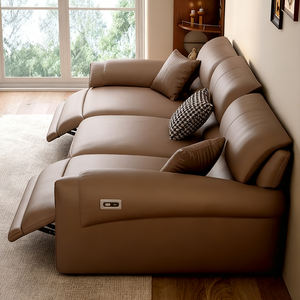 Divano multifunzione in pelle a tre posti in vera pelle <span class=keywords><strong>Design</strong></span> minimalista leggero di lusso estensibile per salotti domestici - Product Image 6