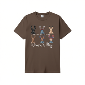 T-shirt per la Giornata Internazionale della Donna, 100% cotone, casual, femminista, girocollo, manica corta, vestibilità regolare, top in jersey stampato - Product Image 1