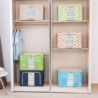 Boîte de rangement pliable moderne pour vêtements, en tissu Oxford imperméable avec cadre en acier, pour armoire, 25/66/100L