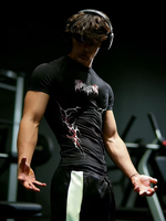 Ropa Deportiva de Compresión para Hombre, Diseño Gótico, Estampado para Gimnasio, Yoga, Interior, Exterior, Ocio, Moderno y Versátil