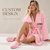 Peignoir d'hiver confortable et chaud pour femme adulte, respirant et léger, en polyester-coton