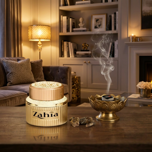 ZAHIA AL ONS Bakhoor Adeni Powdered <b>Incense</b> Gift <b>Box</b> 100g Premium Arabic Luxury Wooden <b>Box</b> Natural Sandalwood Hand-made Aromatic - Product Image 2
