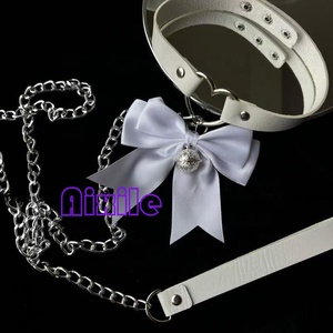 Collier en cuir avec nœud TBow, laisse, BDSM, bondage, collier érotique, jouet sexuel, SM, esclave, cosplay, ensemble de restraints, jeu de rôle - Product Image 6