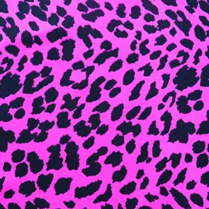 Petite quantité minimale de commande 200gsm en nylon spandex imprimé léopard rose tissu pour canapé paresseux