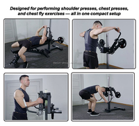 Base autoportante multifonctionnelle et accessoire de levage latéral et mouche Pec, utilisation domestique peu encombrante pour l'entraînement de la poitrine et des bras