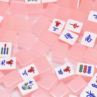 Série Clear Jelly - Kit de Mahjong en acrylique style Guangdong - Tuiles en cristal résistantes à l'usure - Impression personnalisée acceptable pour les jeux d'échecs