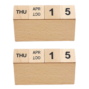 New Design Office Desk Top Handcrafted Wooden Calendar Base Decoration Multi-Purpose Movable Contemporary Art Design - Product Image 3