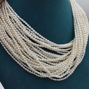 Collier de perles d'eau douce blanches pour femmes, perles de millet de 2,5 mm à forte luminosité, perles blanches semi-finies à faire soi-même, perles naturelles dispersées - Product Image 1