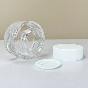 Best Quality Thick Bottom Cosmetic Jar 30ml 50ml Glass Jar 30g 50g Skin Care Cream Glass Jars with White Lids - Product Image 3