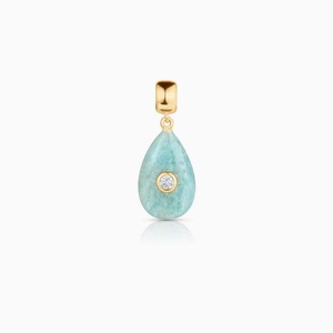 Nouveau Collier Chaîne Corde en Acier Inoxydable Doré avec Pendentif Goutte d'Eau Ovale en Pierre Naturelle Colorée Rose Marine pour Femme - Product Image 5