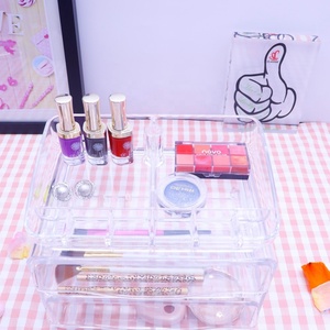 Acrílico transparente escritorio organización maquillaje organizador del soporte de exhibición <span class=keywords><strong>2</strong></span> cajones de cosméticos caja de almacenamiento - Product Image 5