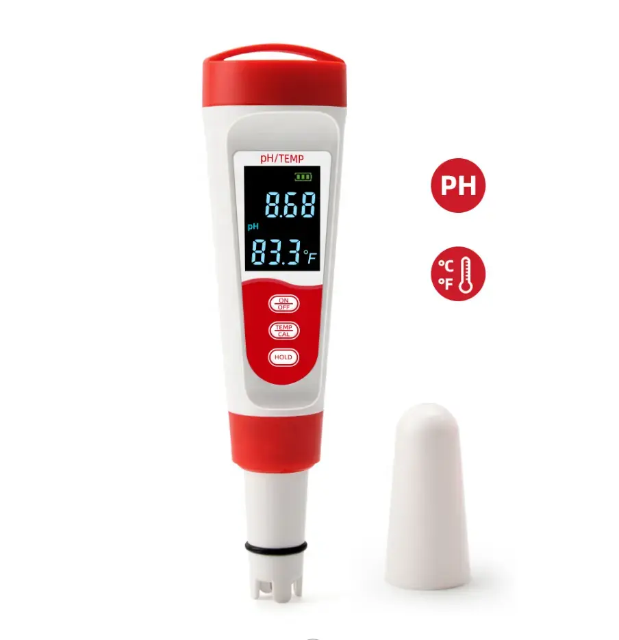 Probador DE AGUA DE pH de alta precisión, medidor de pH, medidor de pH Digital LCD grande para agua potable para Amazon