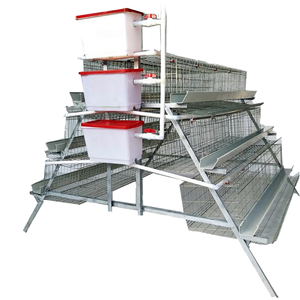 Jaula para Gallos Tipo A/H de 4 Niveles, Jaula para Gallinas Ponedoras, Jaula para Aves de Corral, Jaula Plegable para Gallinas - Product Image 1