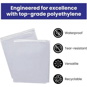 Bâche en plastique 9FT x 12FT 1 Mil imperméable pour peinture et protection de sol - Product Image 5