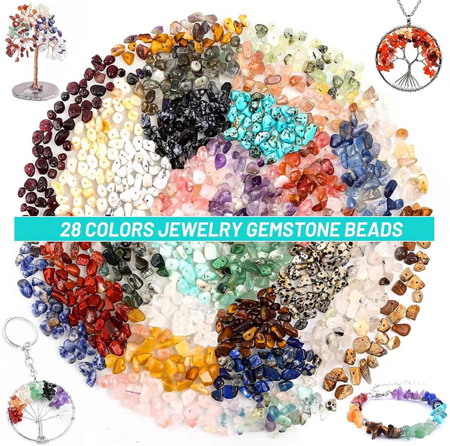 Irregular Gemstone 28 Grid Assorted DIY Jewelry Making Kit with Natural Crystal Chip Stones Loose Beads Jewelry Accessory Supply