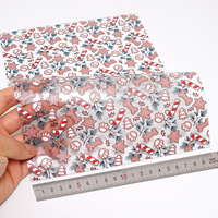 30*120CM Motif Personnalisé Dessert Crème Glacée Transparent PVC Vinyle Cuir Clair Voir Tissu pour Couture Patchwork