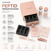 Boîte personnalisée pour flacons de peptides, finition mate, pour 2 flacons, emballage rigide en papier, flacons en verre de 3 ml/5 ml/10 ml, mousse EVA double face pour crème