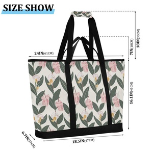 Bolsa Térmica Portátil de Gran Capacidad para Exteriores, Bolsa de Almuerzo con Cierre, Diseño Aloha Hawaii, Bolso de Mano - Product Image 3