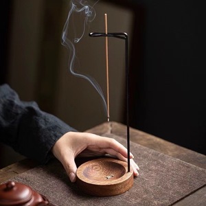 Wooden Incense Burner Sandalwood Base Hand Made Zen Style Indoor Aromatic Holder For Home Decor - Product Image 1