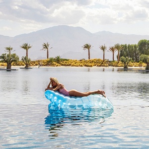 Luxury PVC 0.3mm <b>Inflatable</b> Armchair Custom Portable Folding <b>Sofa</b> Chair for Women Pool Use - Product Image 6