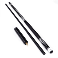 Stik Biliar Xikuno Fiberglass Shaft 10.5mm Berkualitas Tinggi Karbon untuk Pool Snooker, Ujung 12mm, Pegangan Kulit, Stik Biliar 1/2 Split Hitam