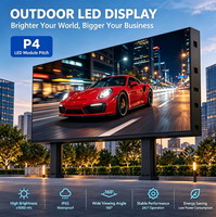 Écran LED extérieur KENSUN P4 avec armoire en fer, mur vidéo LED fixe, écran à maintenance arrière pour la publicité grand format