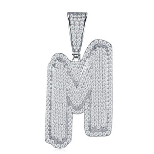 <span class=keywords><strong>Collana</strong></span> con Pendente Personalizzato Hip Hop <span class=keywords><strong>Lettera</strong></span> <span class=keywords><strong>C</strong></span> VVS Moissanite, Argento 925 Placcato Platino, Stile Iced Out Cuban Link, Gioielleria Fine - Product Image 6