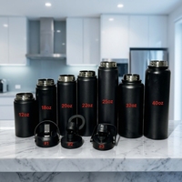 Bouteille d'eau sport isotherme à double paroi en acier inoxydable 18/8 de 12oz, 18oz, 20oz, 22oz, 25oz, 32oz, 40oz avec large ouverture