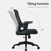 Chaise de bureau ergonomique confortable à dossier haut en maille pour usage commercial et directionnel