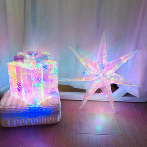 <b>LED</b> <b>Star</b> Christmas <b>Light</b> Up Decoration Acrylic Hanging Ornament Party Room Decor - Product Image 3