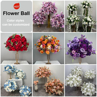 Boule de fleurs artificielles en soie lavande violette sur mesure, centre de table pour mariage, hôtel