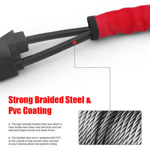 Dispositif antivol transfrontalier en acier pour volant de voiture et boucle de ceinture de sécurité avec 3 clés, plusieurs couleurs disponibles - Product Image 5