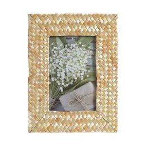 Handmade rattan woven picture frames 6x8 9x9 8x10 Unique wicker rattan photo frames