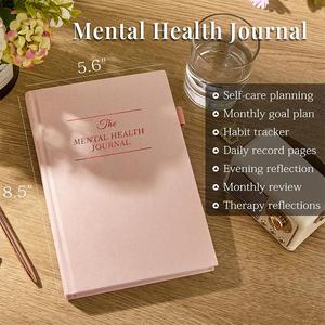 Diario Personalizzato in Lino con Copertina Rigida per <span class=keywords><strong>la</strong></span> Salute Mentale di Donne e Uomini, Quaderno con Suggerimenti Quotidiani per Alleviare l'Ansia - Product Image 6