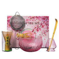 Simplicité moderne Verre écologique Style japonais de qualité alimentaire Bol à matcha résistant à la chaleur Service à thé Brosse en bambou Ensemble de marteaux LISHOU