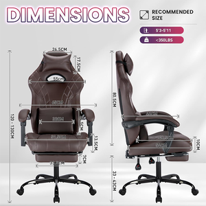 Chaise de jeu promotionnelle 2026 à prix abordable, chaise de jeu ergonomique avec accoudoirs articulés en cuir PU pour salle de jeu d'adolescents - Product Image 2