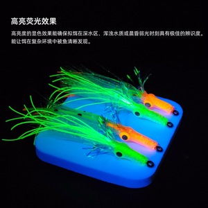 Esca da Pesca 3D a Forma di Calamaro con Occhi Luminosi, Zampe in Gomma <span class=keywords><strong>e</strong></span> Lamina Metallica, per Acqua Salata <span class=keywords><strong>e</strong></span> Dolce, Trota <span class=keywords><strong>e</strong></span> Spigola, 60mm - Product Image 5