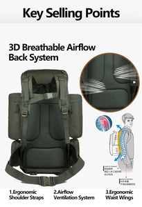 Mochila Deportiva para Senderismo al Aire Libre, Gran Capacidad, Impermeable, para Montañismo, Caza, Mochila Táctica Molle - Product Image 5
