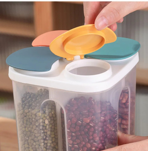 Boîte de rangement pour la cuisine Récipients de stockage des aliments Réservoir de stockage de grains en plastique scellé étanche à l'humidité avec couvercle Conteneur Articles de cuisine - Product Image 2